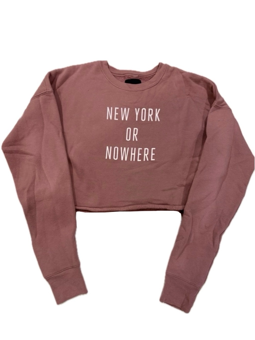 Knowlita New York Or Nowhere Cropped Sweatshirt Mauve Pink - Size S